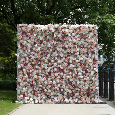 2025 New 7D Fabric Artificial rolling up curtain flower wall