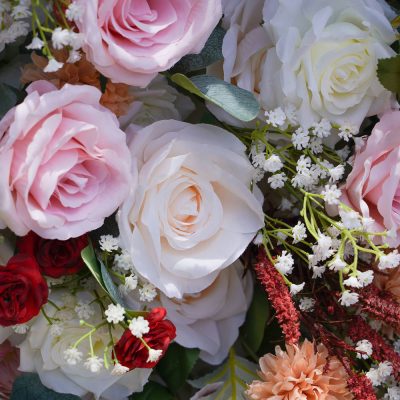 2025 New 7D Fabric Artificial rolling up curtain flower wall - Image 4