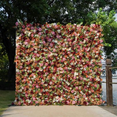 2025 New 7D Fabric Artificial rolling up curtain flower wall