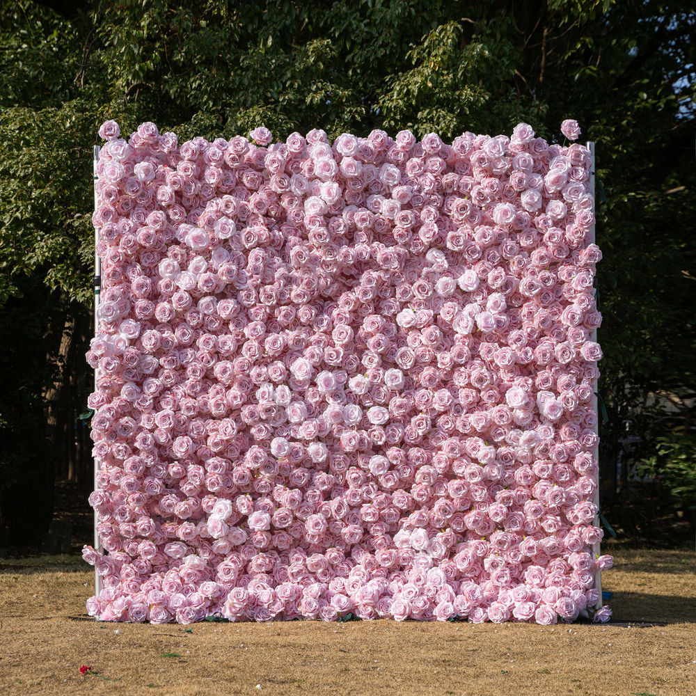 promise-1 2025 New 3D Fabric Artificial rolling up curtain flower wall - Image 1