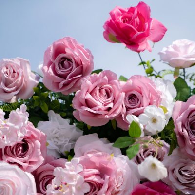 2025 New 3D Fabric Artificial rolling up curtain flower wall - Image 5