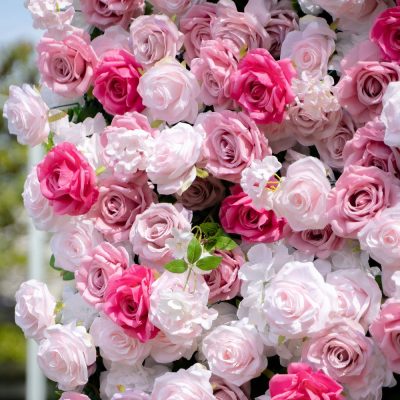 2025 New 3D Fabric Artificial rolling up curtain flower wall - Image 8