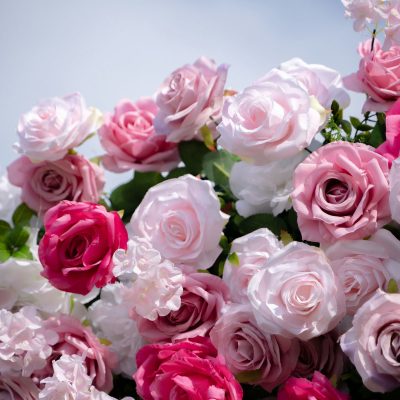 2025 New 3D Fabric Artificial rolling up curtain flower wall - Image 3