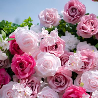 2025 New 3D Fabric Artificial rolling up curtain flower wall - Image 2