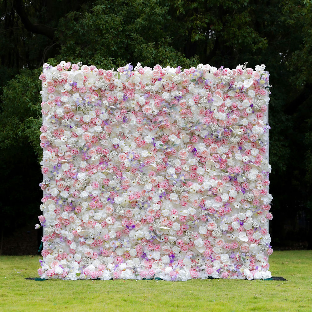 rosalind-1- 2025 New 7D Fabric Artificial rolling up curtain flower wall - Image 1