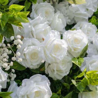 2025 New 3D Fabric Artificial rolling up curtain flower wall - Image 5