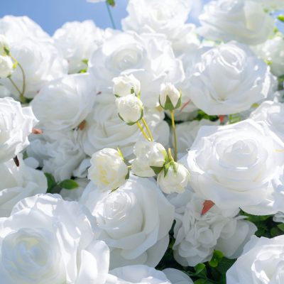 2025 New 3D Fabric Artificial rolling up curtain flower wall - Image 5