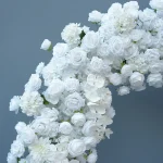 2026New White Rose  Runner Wedding Round Arch Decor Floral Arrangement Welcome Sign Flower - Image 4
