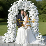 2026New White Rose  Runner Wedding Round Arch Decor Floral Arrangement Welcome Sign Flower