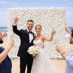 2026 New  White Roses Fabric Artificial rolling up curtain flower wall  Backdrop - Image 3