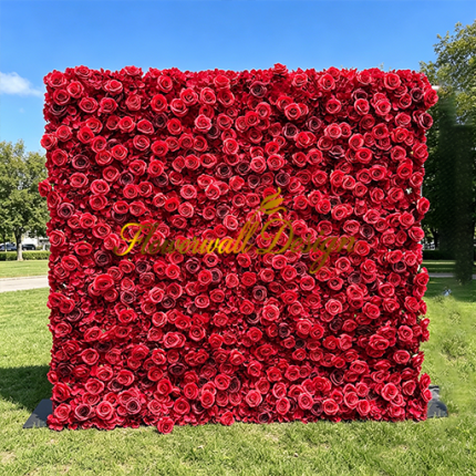2026 New 4D Fabric Artificial rolling up curtain flower wall