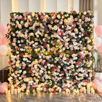 2026 New 5D Fabric Artificial rolling up curtain flower wall - Image 3