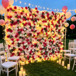 2026 New 5D Fabric Artificial rolling up curtain flower wall - Image 3