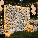 2026 New 5D Fabric Artificial rolling up curtain flower wall - Image 4