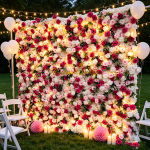 2026 New 5D Fabric Artificial rolling up curtain flower wall - Image 4