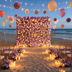 2026 New 5D Fabric Artificial rolling up curtain flower wall - Image 5