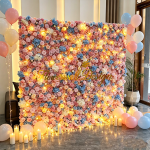 2026 New 5D Fabric Artificial rolling up curtain flower wall - Image 3