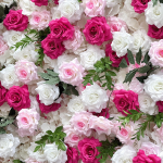 2026 New 5D Fabric Artificial rolling up curtain flower wall - Image 2
