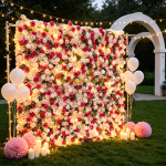 2026 New 5D Fabric Artificial rolling up curtain flower wall - Image 6