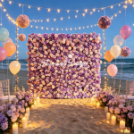 2026 New 5D Fabric Artificial rolling up curtain flower wall - Image 4
