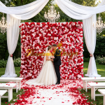 2026New 5D Fabric Artificial rolling up curtain flower wall - Image 5
