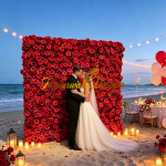2026 New 4D Fabric Artificial rolling up curtain flower wall - Image 4