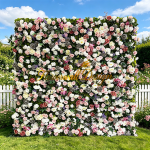 2026 New 5D Fabric Artificial rolling up curtain flower wall