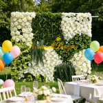 2026 New 5D Fabric Artificial rolling up curtain flower wall