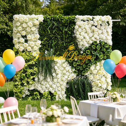 2026 New 5D Fabric Artificial rolling up curtain flower wall