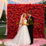 2026 New 4D Fabric Artificial rolling up curtain flower wall - Image 3