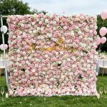 2026New 5D Fabric Artificial Flower Wall Rolling Up Curtain Flower Wall