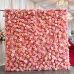 2026 New 5D Fabric Artificial rolling up curtain flower wall - Image 2
