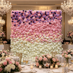 2026 New 5D Fabric Artificial rolling up curtain flower wall - Image 3