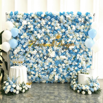 2026New 5D Fabric Artificial rolling up curtain flower wall