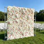 2026 New 5D Fabric Artificial rolling up curtain flower wall - Image 4